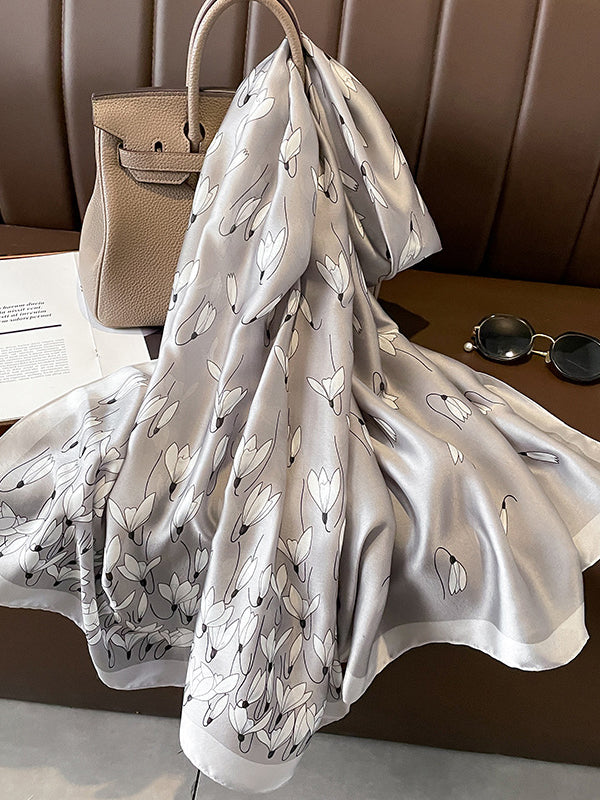 Flower Print Keep Warm Sun Protection Scarf