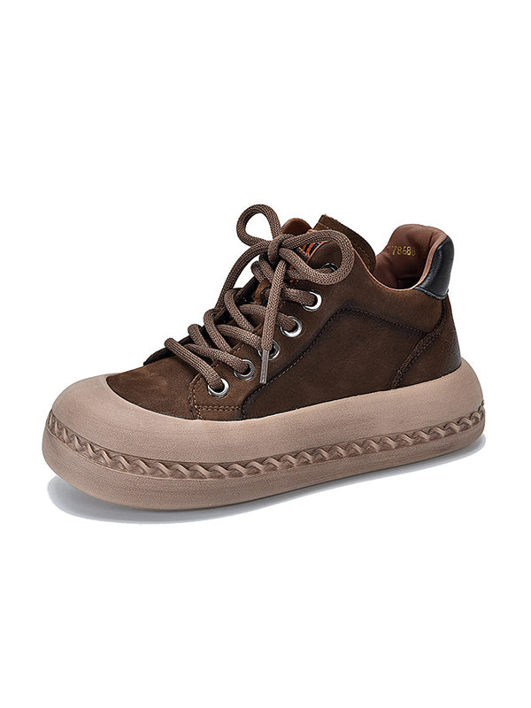 Round-Toe Tied Shoes Booties