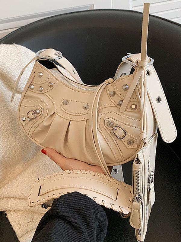 Rivet Zipper Crossbody Bags