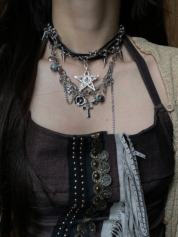 Chains Geometric Tasseled Necklaces Accessories