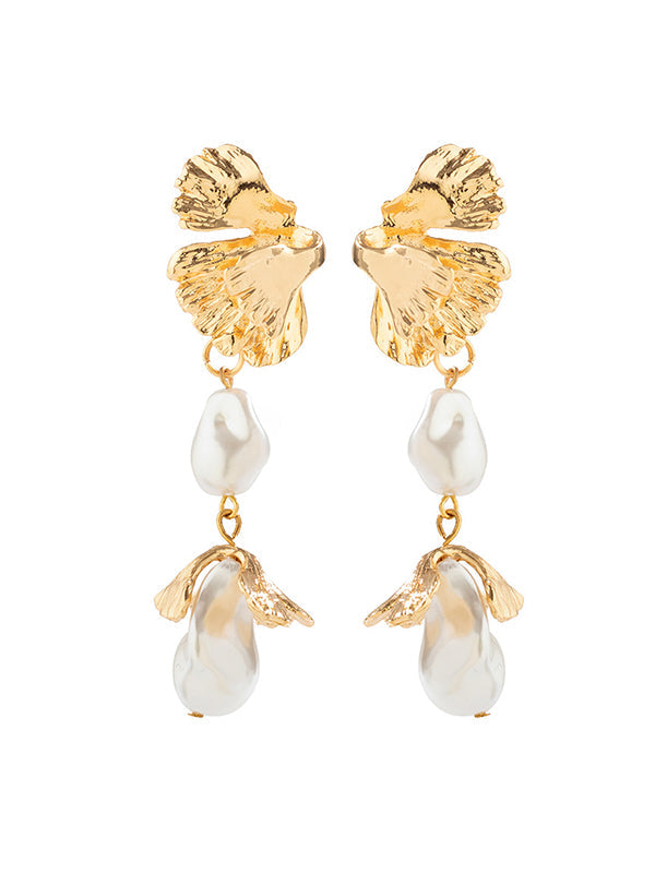 Imitation Pearls Geometric Drop Earrings