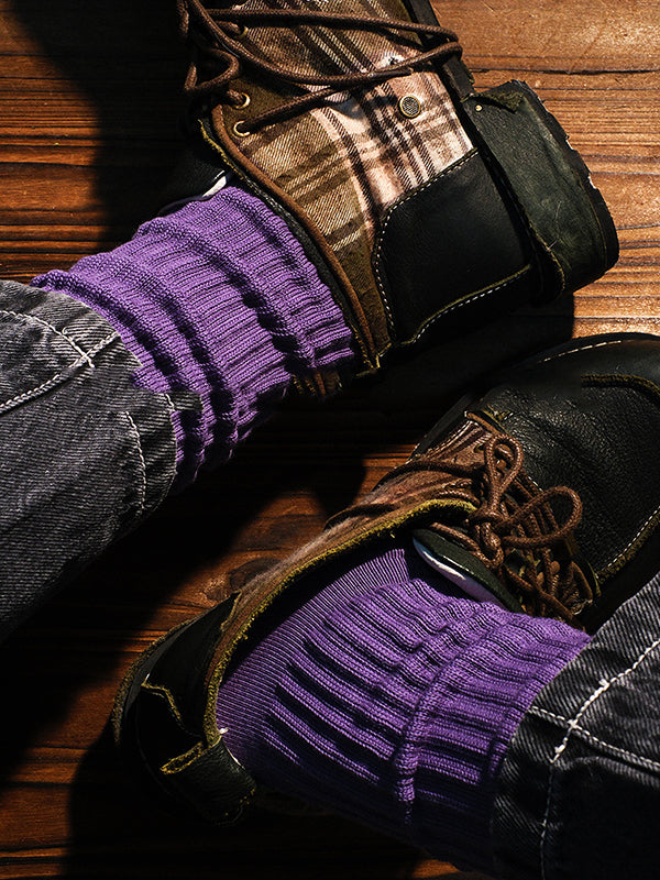 Elasticity Pleated Solid Color Socks