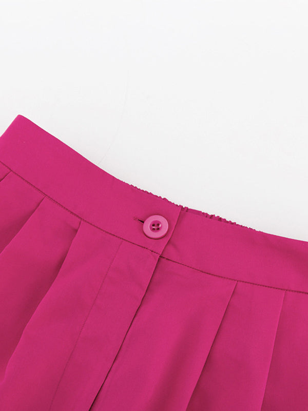 Urban Loose Wide Leg Drawstring Pleated Solid Color Pants