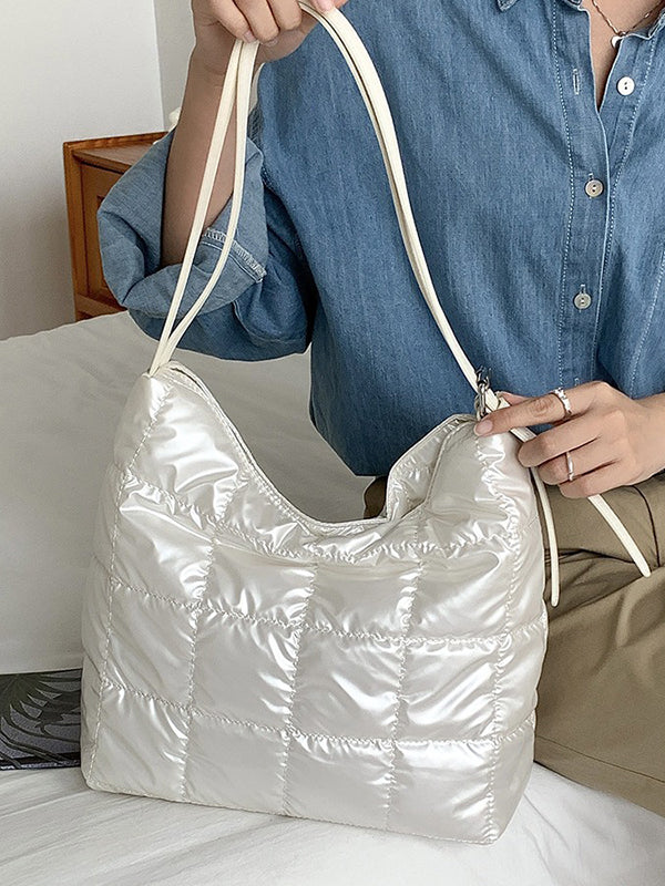 Buckle Split-Joint Padded Tote Bags Handbags