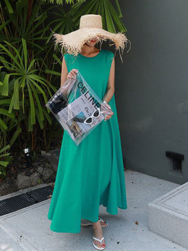 Casual Cotton Sleeveless Long Dress