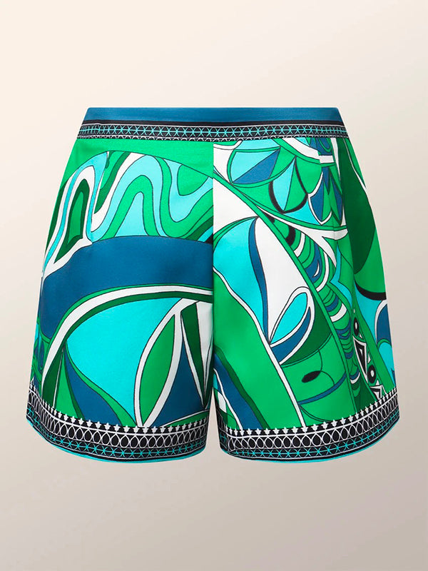 Bohemia Loose Printed Cover-Up + Shorts Two Pieces Set