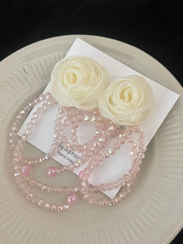 Beaded Flower Shape Earrings Accessories