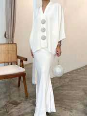 Loose Solid Color V-Neck Blouses&Shirts Tops