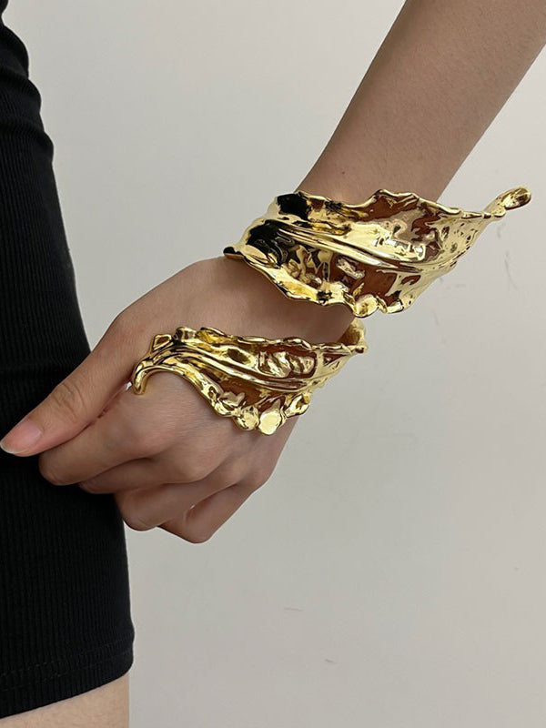 Geometric Pleated Shiny Solid Color Bracelet Accessories