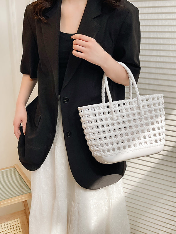 Hollow Solid Color Handbags