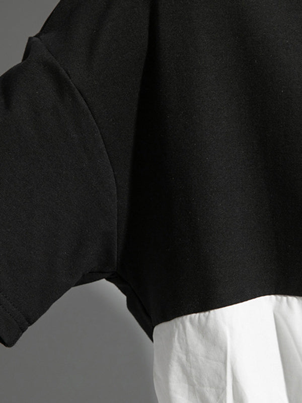 Original Falbala Split-Joint T-Shirts Tops