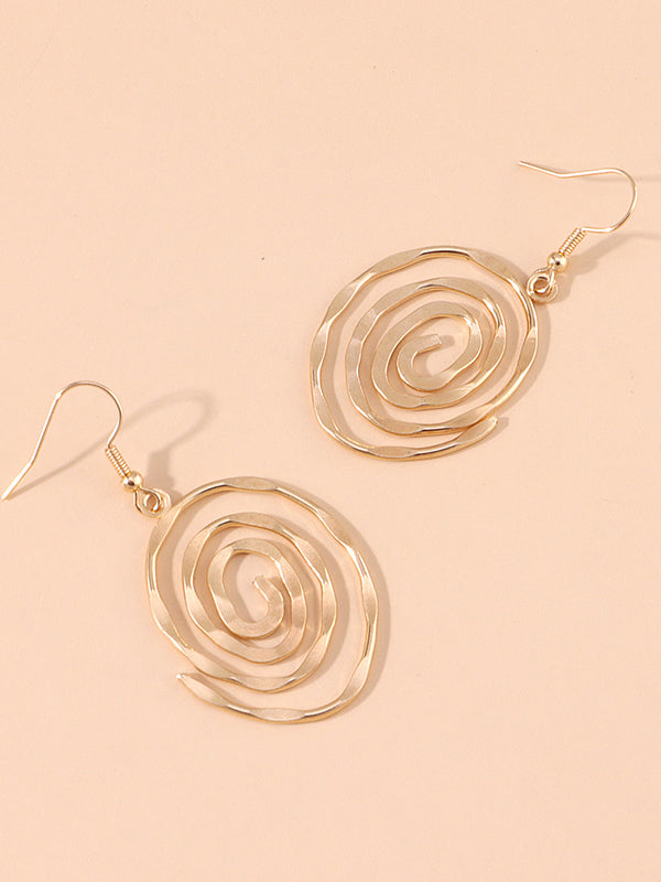 Geometric Hollow Solid Color Drop Earrings
