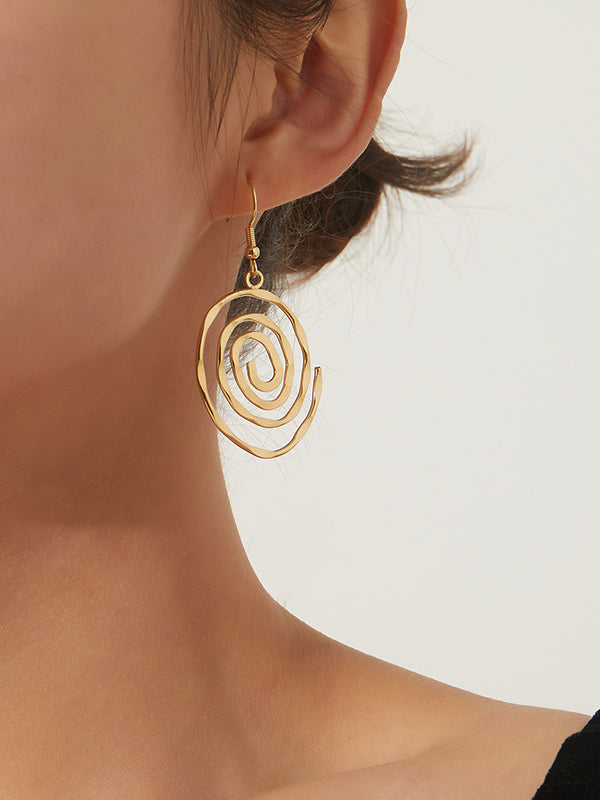 Geometric Hollow Solid Color Drop Earrings