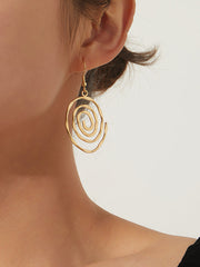 Geometric Hollow Solid Color Drop Earrings