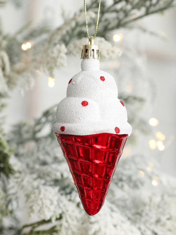 2 Pcs Snowman House Ice Cream Christmas Xmas Tree Decorations Pendant