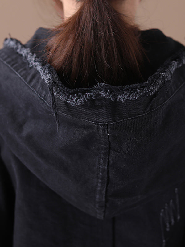Original Solid Hooded Denim Outwear