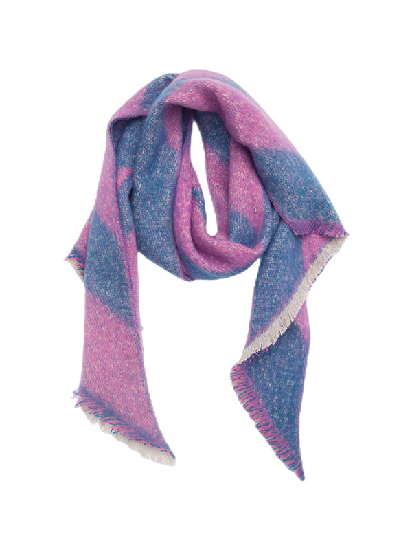Diamond-Patterned Fringed Keep Warm Shawl&Scarf