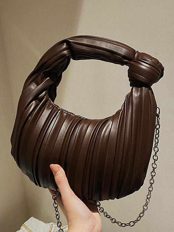 Pleated Split-Joint Zipper Bags Accessories Handbags Shoulder Bags