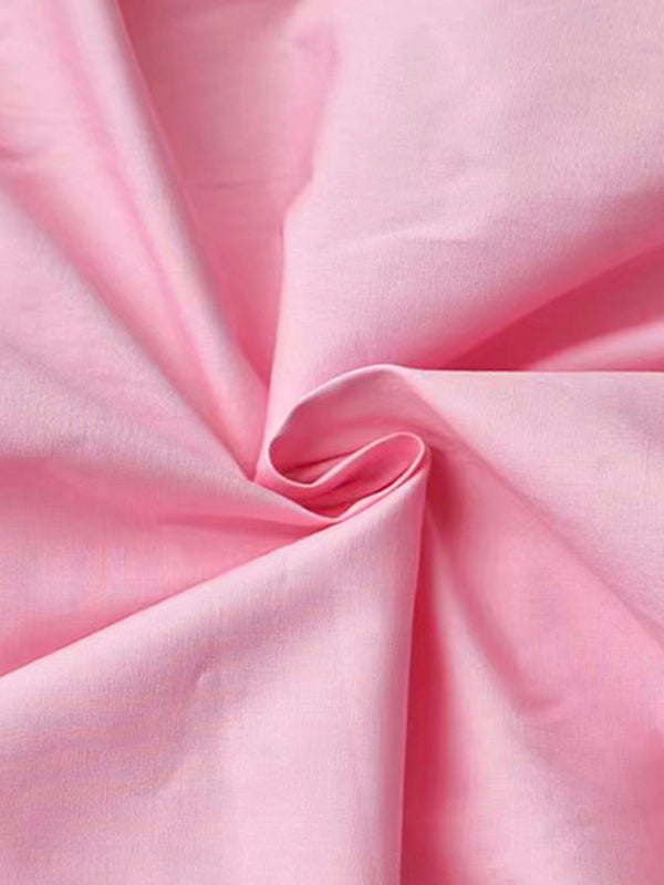 Buttoned Pleated Pockets Solid Color Long Sleeves Loose Lapel Midi Dresses