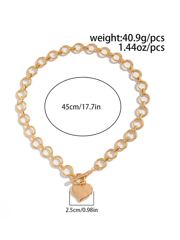 Chains Geometric Heart Shape Normcore Necklaces Accessories