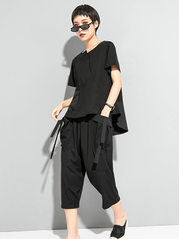 Original High-Low Asymmetric Loose Short Sleeve T-Shirts