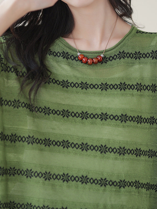 Printed Half Sleeves Loose Round-neck T-Shirts Tops