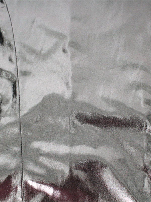 Shiny Solid Color Split-Joint Sleeveless Spaghetti-Neck Maxi Dresses