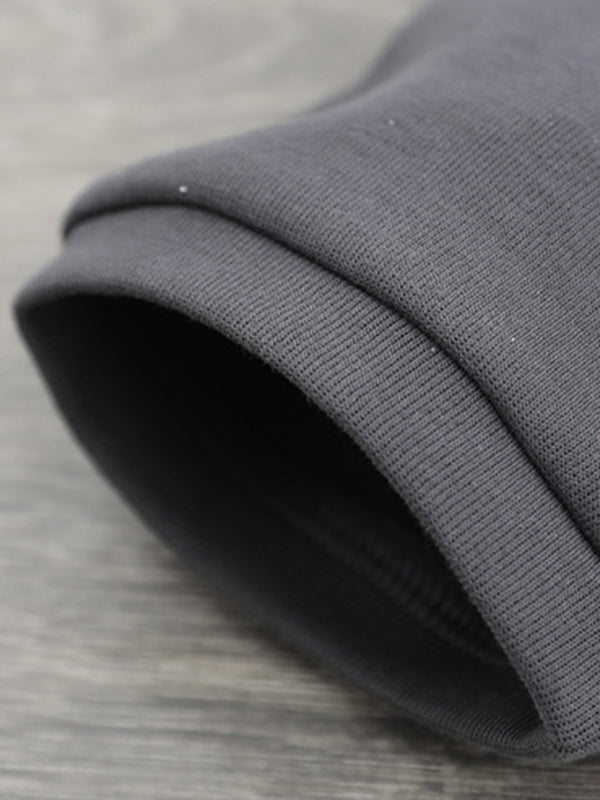 Drawstring Printed Long Sleeves Loose Hoodies Tops