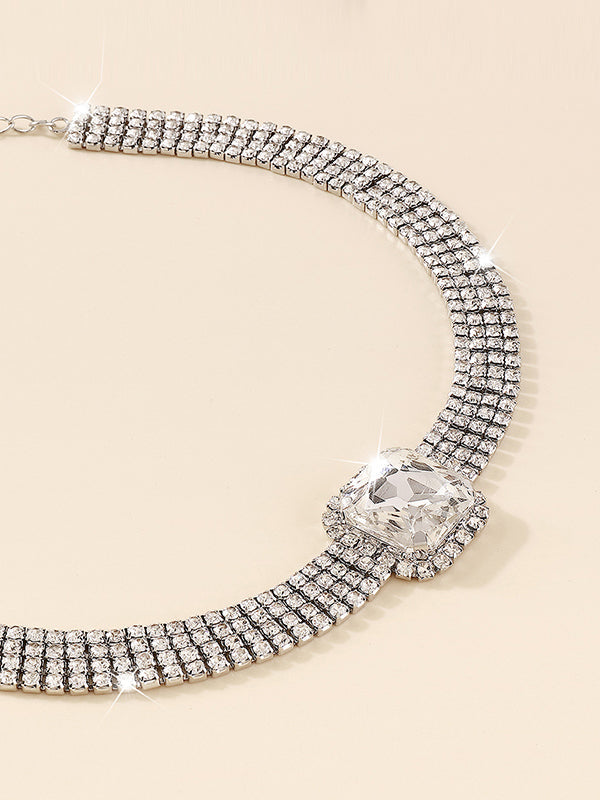 Geometric Rhine Stones Necklaces Accessories