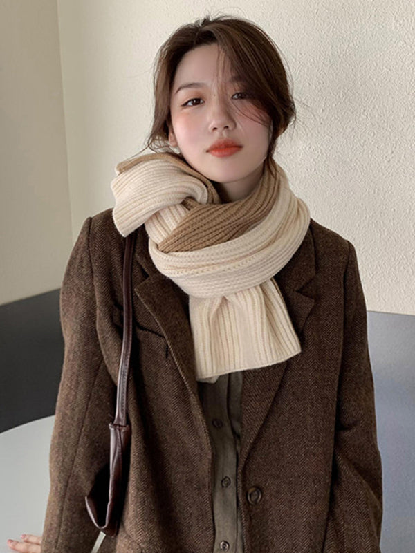 Simple Keep Warm Contrast Color Shawl&Scarf