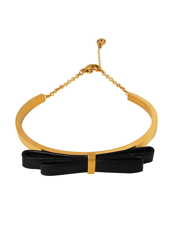 Bow-Embellished Contrast Color Bracelet Accessories