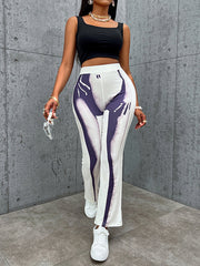 Printed Split-Joint Bodycon Trousers Pants