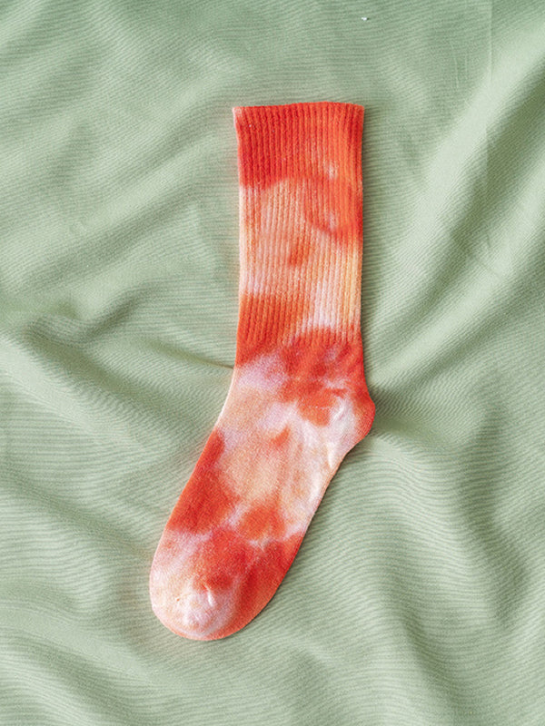 Pleated Tie-Dyed Socks
