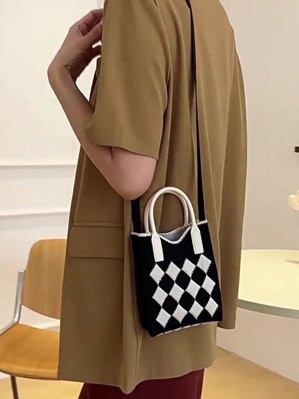Houndstooth Split-Joint Handbags Crossbody Bags Bags