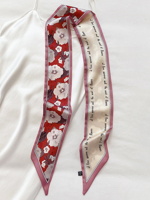 Urban Silk Imitation Letter Floral Printed Scarf