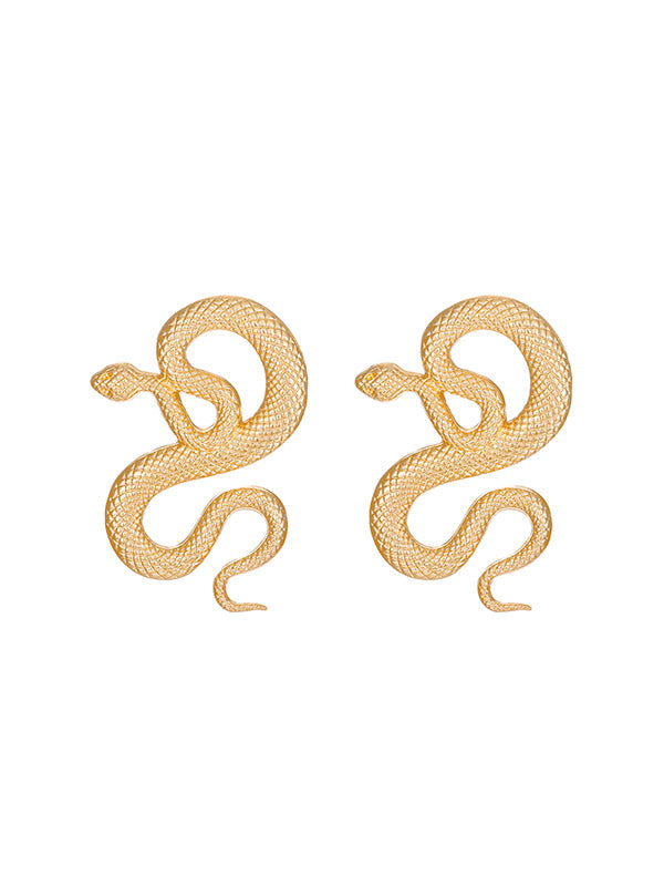 Snake Shape Solid Color Drop Earrings