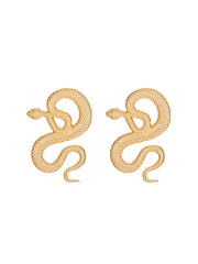 Snake Shape Solid Color Drop Earrings