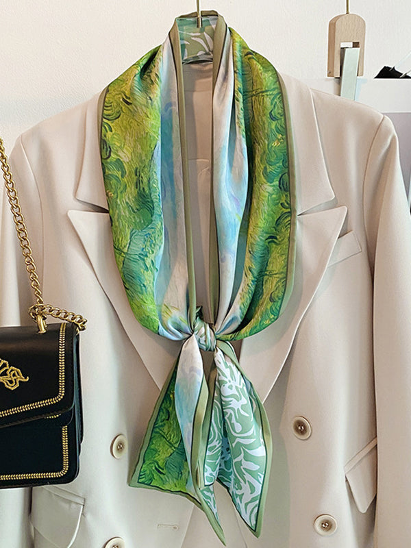 Original Artistic Retro Contrast Color Printed Scarf