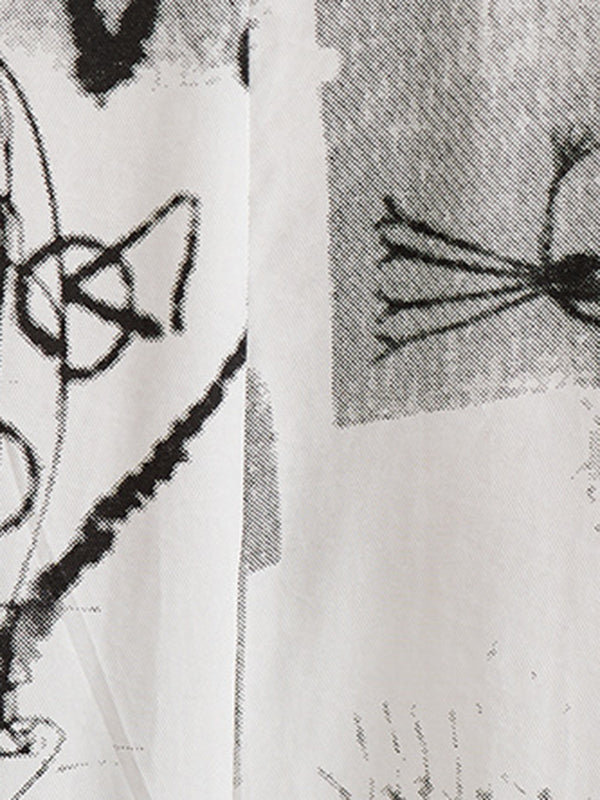 Printed Irregular clipping Loose V-neck Maxi Dresses