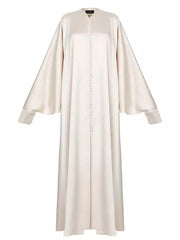 Casual Batwing Sleeves Split-Front Solid Color Maxi Dresses