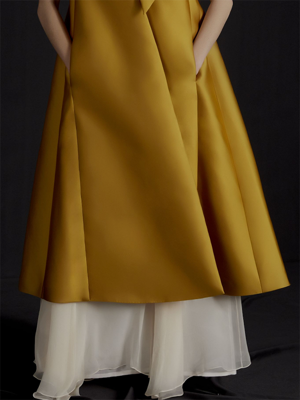 Bowknot Solid Color Loose Sleeveless Shawl Collar Midi Dresses