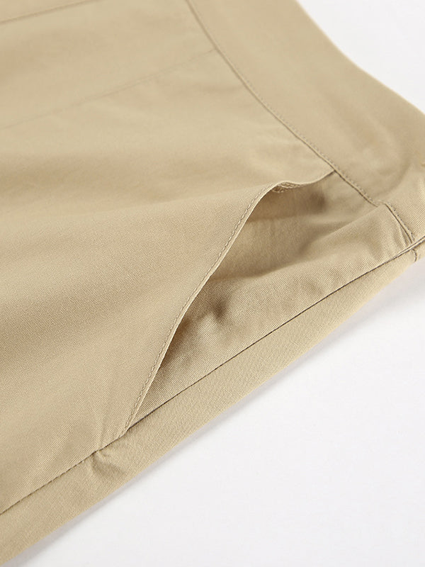 Solid Color Split-Joint A-Line High Waisted Skirts