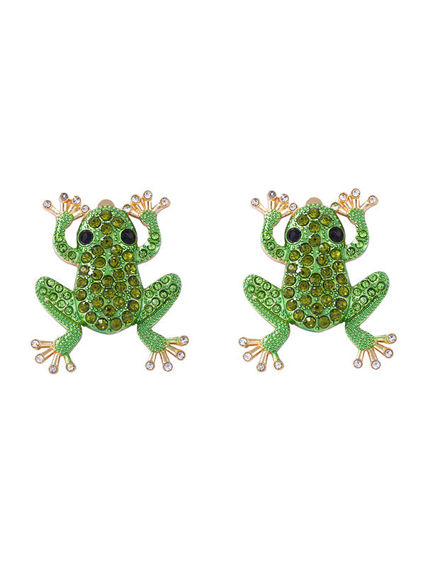 Animal Shape Rhinestone Shiny Earrings Accessories