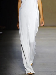 Loose Sleeveless Asymmetric Solid Color Jumpsuits
