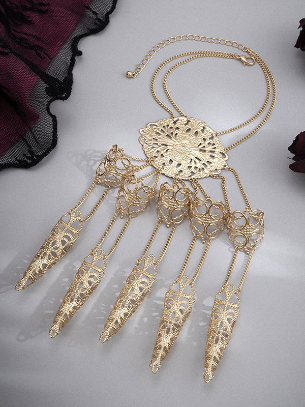 Chains Hollow Solid Color Nail Protectors Bracelet Accessories