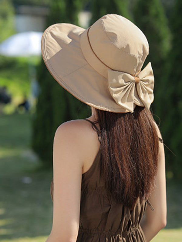 Bowknot Split-Joint Sun Hat Fisherman Hat