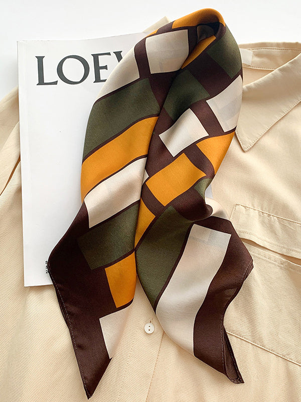 Casual Contrast Color Plaid Shawl&Scarf