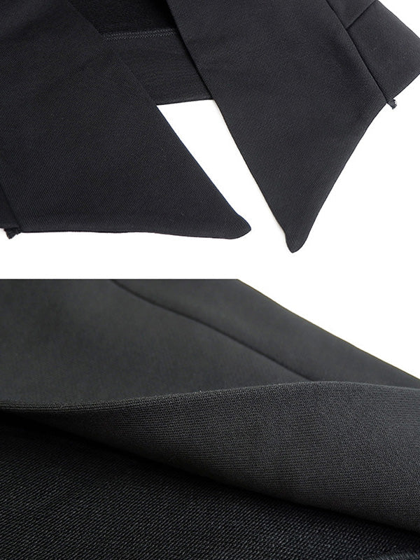Original Solid Irregularity Elasticity Hooded Outwear