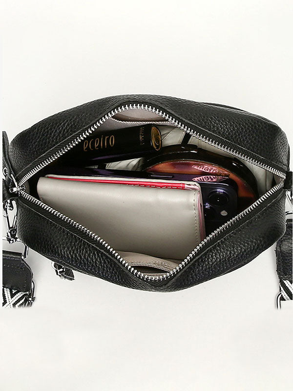 Letter Print Printed Solid Color Zipper Crossbody Bags