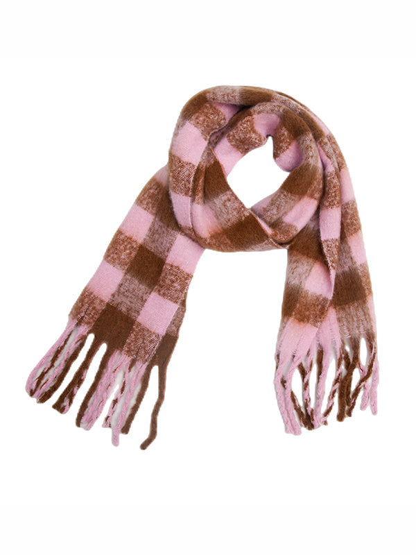 Keep Warm Plaid Tasseled Thick Shawl&Scarf